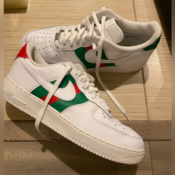 Air Force Ones Handpainted Gucci Theme